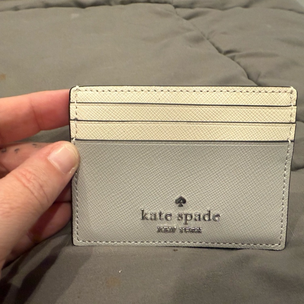 Kate Spade Cream and Gray Card Holder